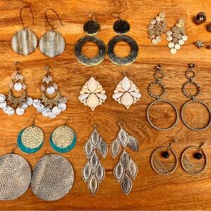 Lot of Elegant Gold and Silver Earrings Set